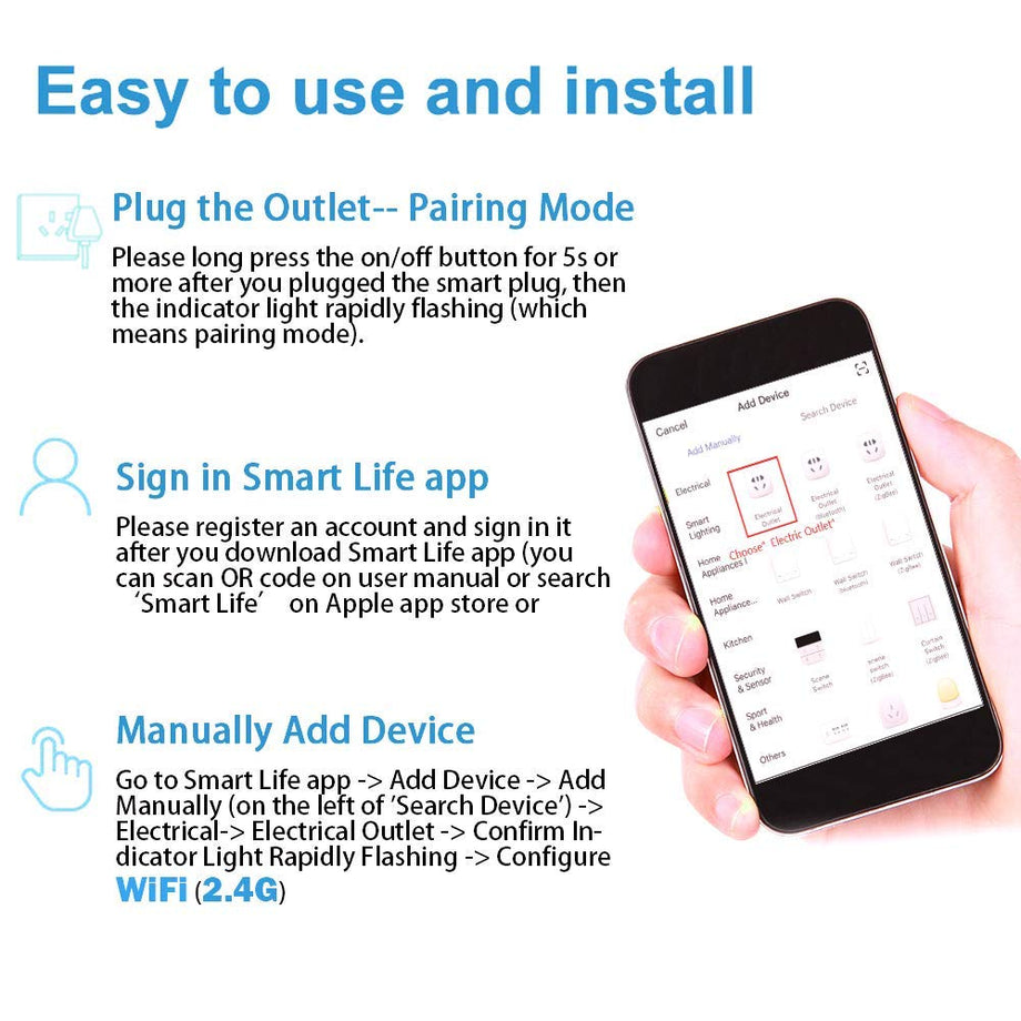 TONBUX Outdoor Smart Plug WiFi Outlet with 3 Individual Sockets, Waterproof IP44, Compatible with Alexa, Google Home,Wireless Voice Remote Control, Light Switch and Timer Function