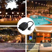 TONBUX Outdoor Smart Plug WiFi Outlet with 3 Individual Sockets, Waterproof IP44, Compatible with Alexa, Google Home,Wireless Voice Remote Control, Light Switch and Timer Function
