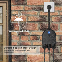 TONBUX Outdoor Smart Plug WiFi Outlet with 3 Individual Sockets, Waterproof IP44, Compatible with Alexa, Google Home,Wireless Voice Remote Control, Light Switch and Timer Function