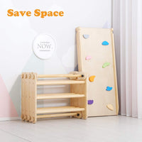 Dripex Wooden Climbing Triangle Ladder with Ramp