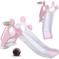 Yoleo Kids Slide Indoor Outdoor Climber Sports Folding Plastic Slide with Basketball