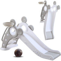 Yoleo Kids Slide Indoor Outdoor Climber Sports Folding Plastic Slide with Basketball