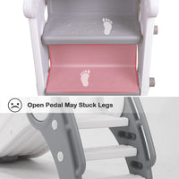 OUNUO Kids Slide and Swing Set with Basketball Hoop Baby Slide for toddlers age 1-3