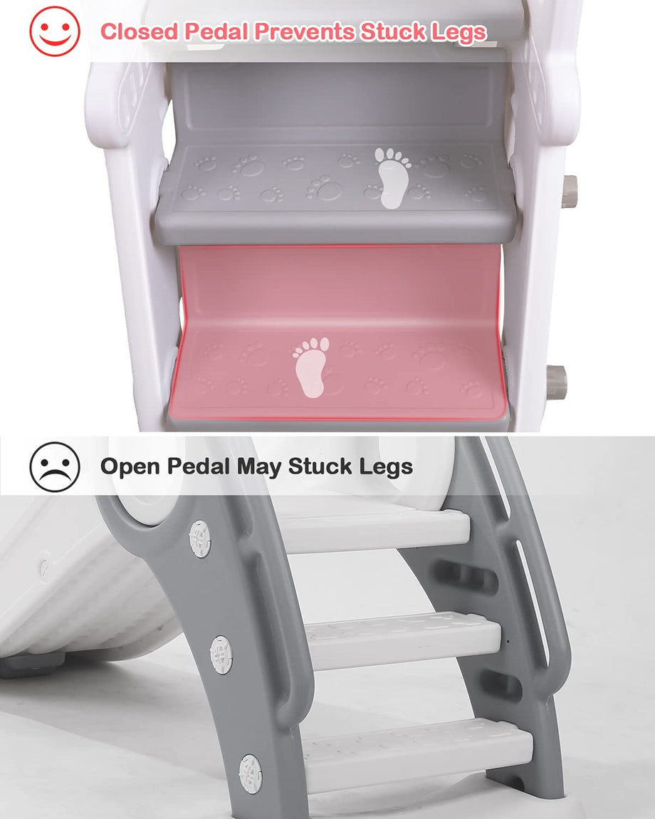 OUNUO Kids Slide and Swing Set with Basketball Hoop Baby Slide for toddlers age 1-3