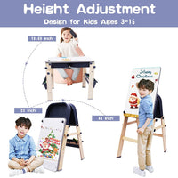 Dripex 9 in 1 Wooden Multi Activity Kids Table & Art Easel with Storage