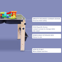Dripex 9 in 1 Wooden Multi Activity Kids Table & Art Easel with Storage