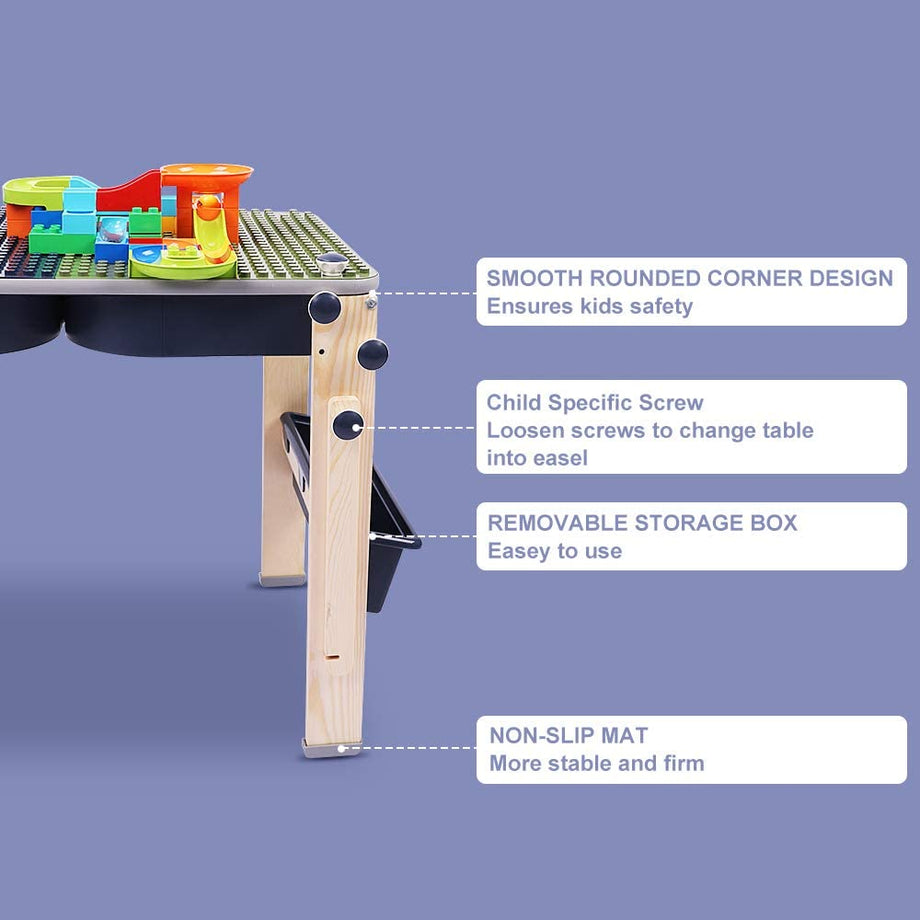 Dripex 9 in 1 Wooden Multi Activity Kids Table & Art Easel with Storage