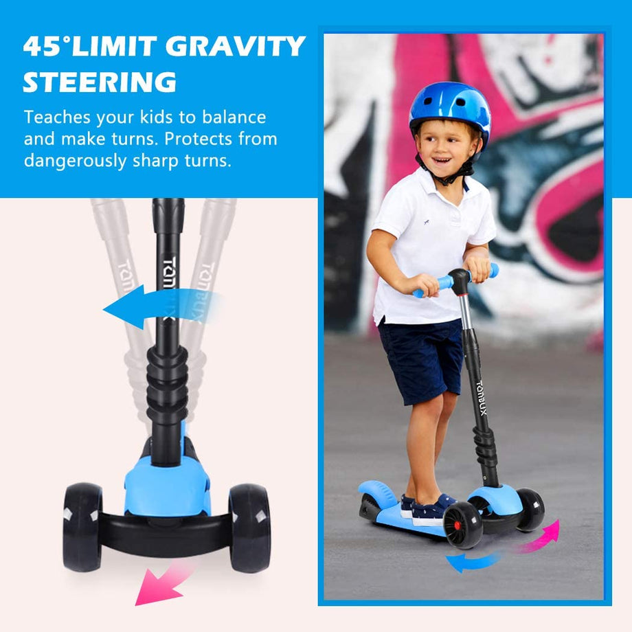 TONBUX 2 in 1 Kids Kick Scooter with Adjustable Height Removable Seat