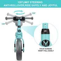 Toddler Bike, Dripex 12 Inch Lightweight No-Pedal Kids Balance Bike