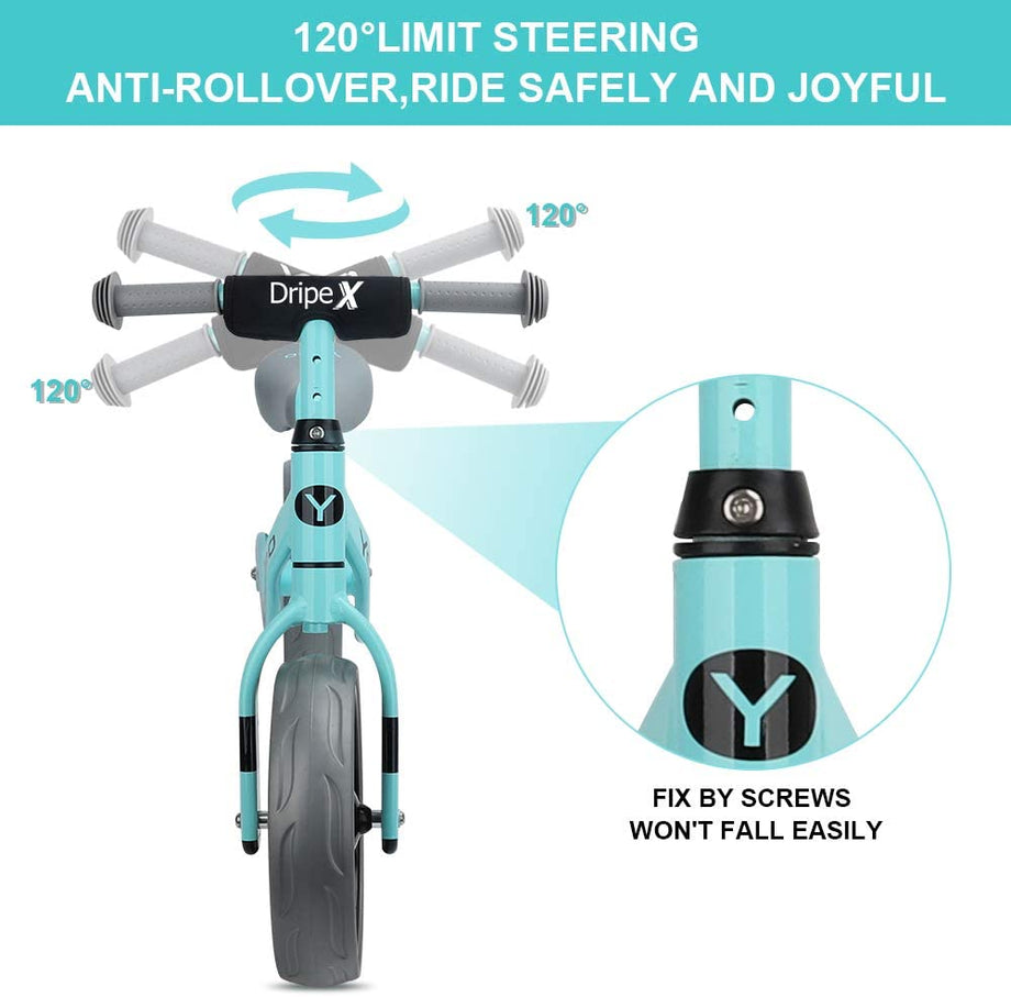 Toddler Bike, Dripex 12 Inch Lightweight No-Pedal Kids Balance Bike