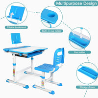 Yoleo Adjustable Kids Desk and Chair Set Kids Study Table and Chair Set