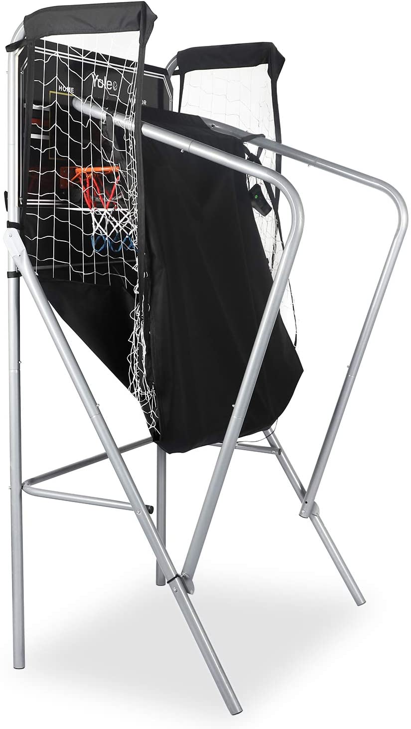 Yoleo Indoor Basketball Arcade Game, Official Dual Shot Sport – 10 Games and 6 Audio Options – Durable Construction – Easy Fold Up