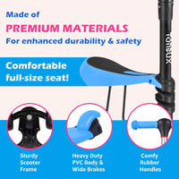 TONBUX 2 in 1 Kids Kick Scooter with Adjustable Height Removable Seat