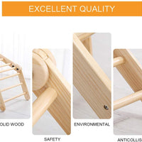 Dripex Wooden Climbing Triangle Ladder with Ramp
