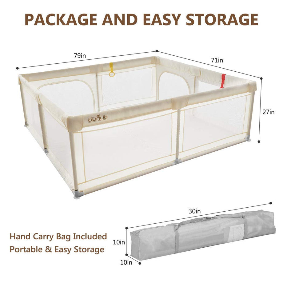 OUNUO Extra Large Playpen Play Yard for Babies 180*200CM