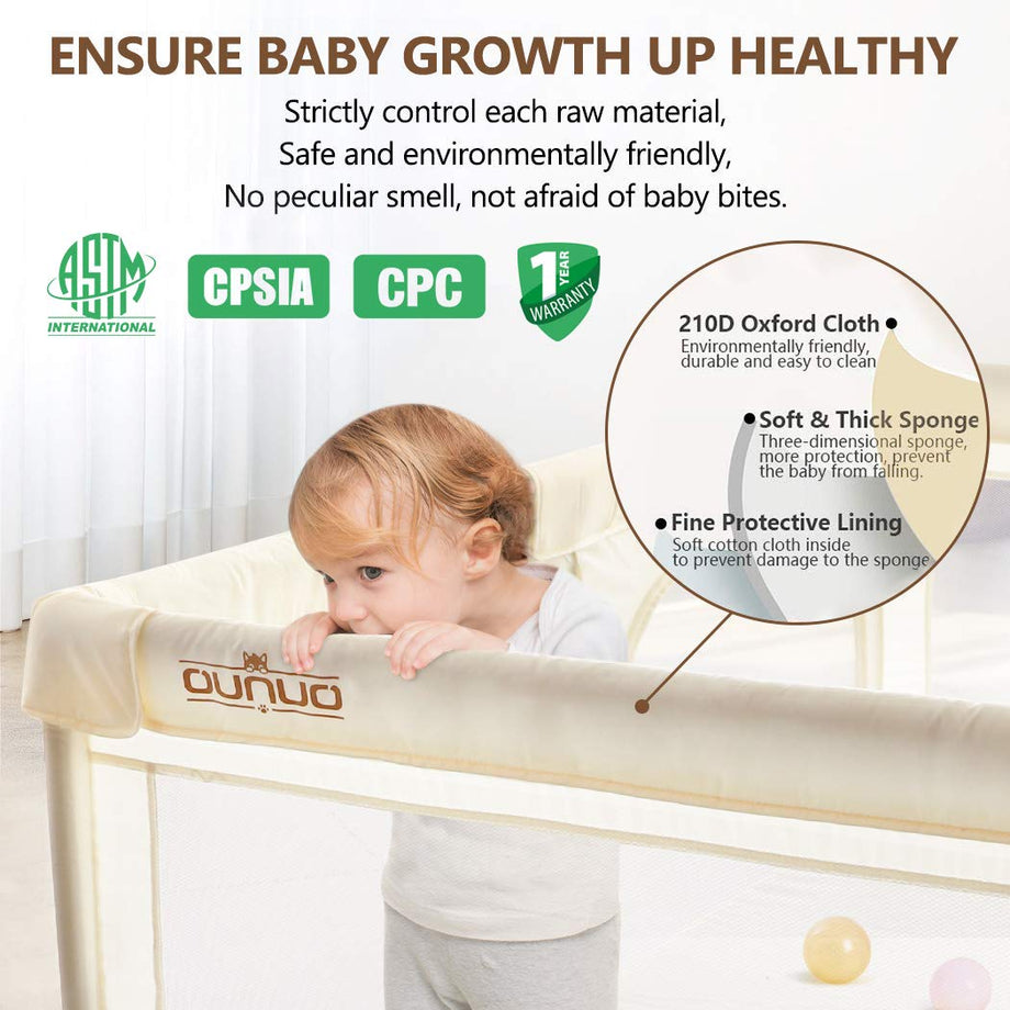 OUNUO Small Portable Baby Playpen Play Yards 90*90 CM