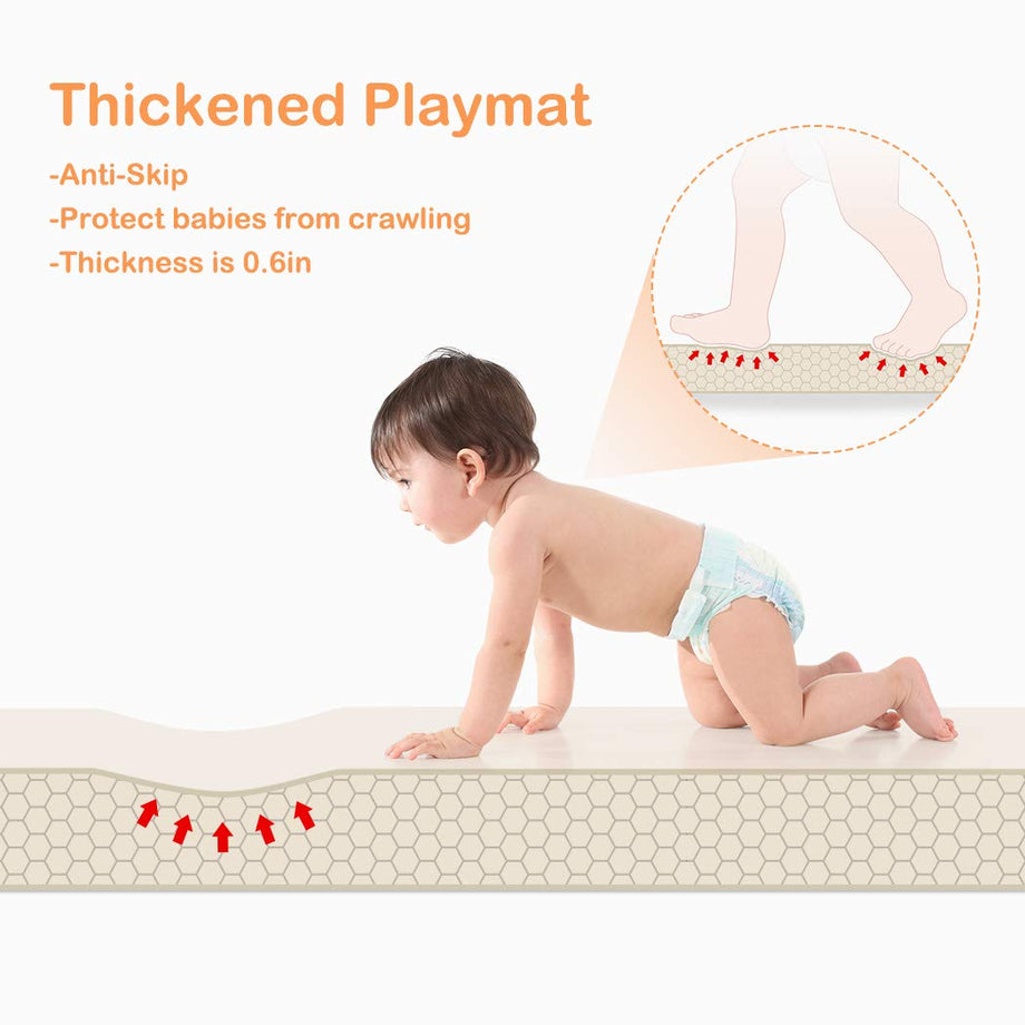 OUNUO Reversible Foam Baby Play Mat