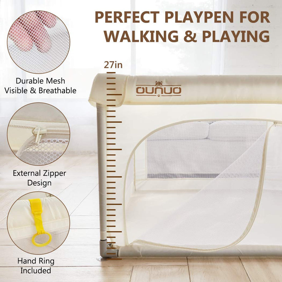 OUNUO Small Portable Baby Playpen Play Yards 90*90 CM