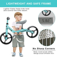 Toddler Bike, Dripex 12 Inch Lightweight No-Pedal Kids Balance Bike