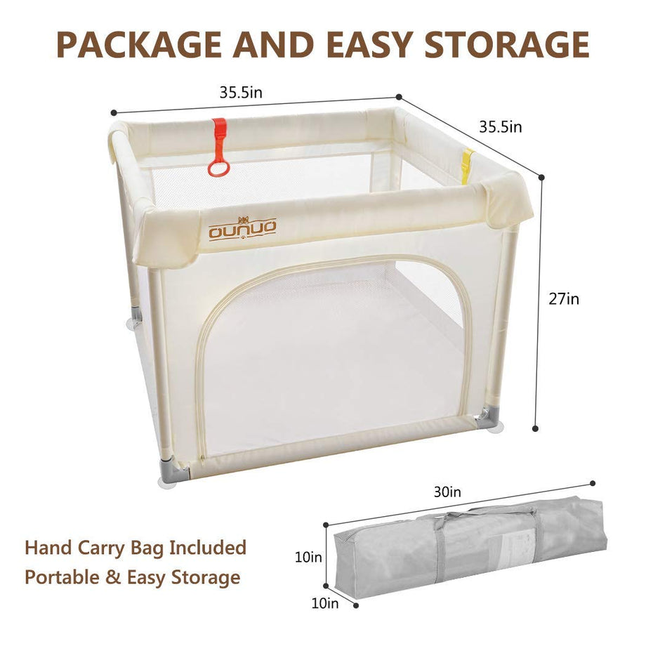 OUNUO Small Portable Baby Playpen Play Yards 90*90 CM