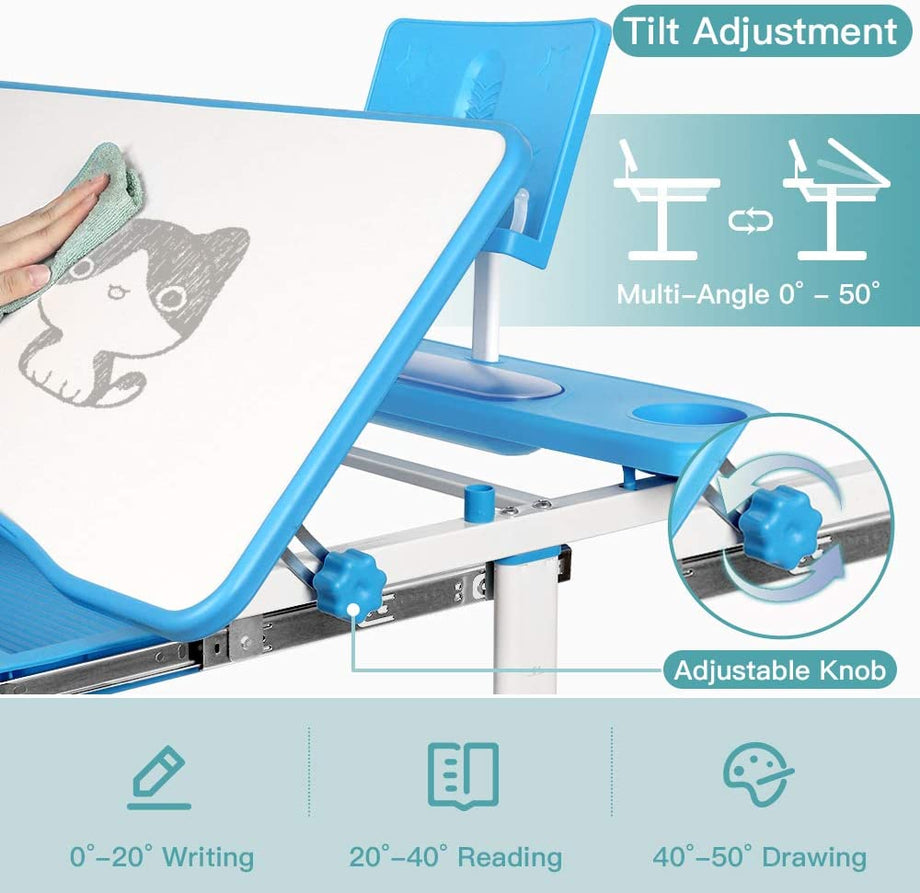 Yoleo Adjustable Kids Desk and Chair Set Kids Study Table and Chair Set