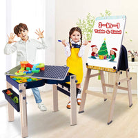 Dripex 9 in 1 Wooden Multi Activity Kids Table & Art Easel with Storage