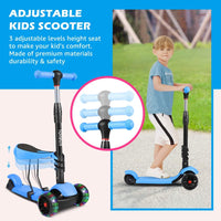 TONBUX 2 in 1 Kids Kick Scooter with Adjustable Height Removable Seat