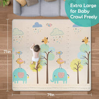 Dripex Baby Play Mat Crawling Mat Non-Toxic Rug-Cushioned Reversible Anti-Slip Portable Yoga Mat