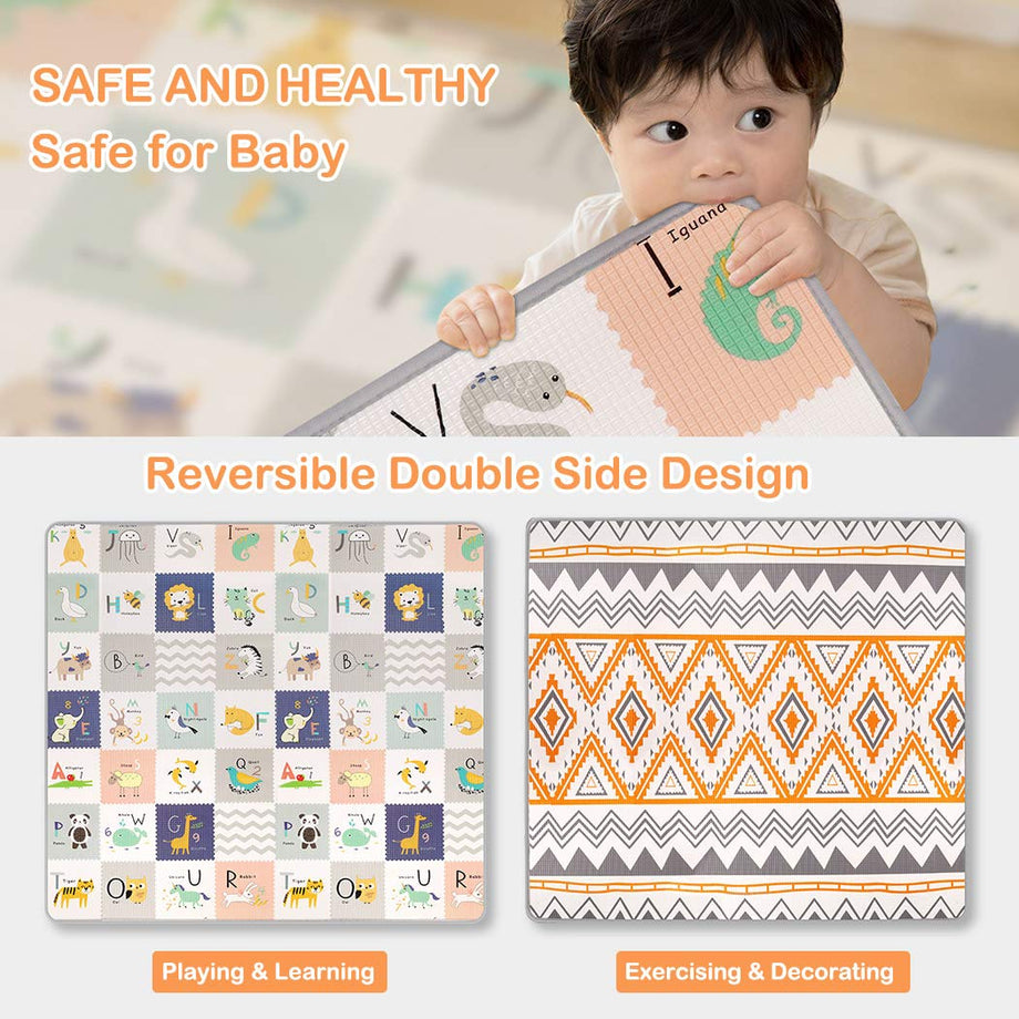 OUNUO Reversible Foam Baby Play Mat