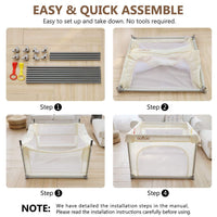 OUNUO Small Portable Baby Playpen Play Yards 90*90 CM