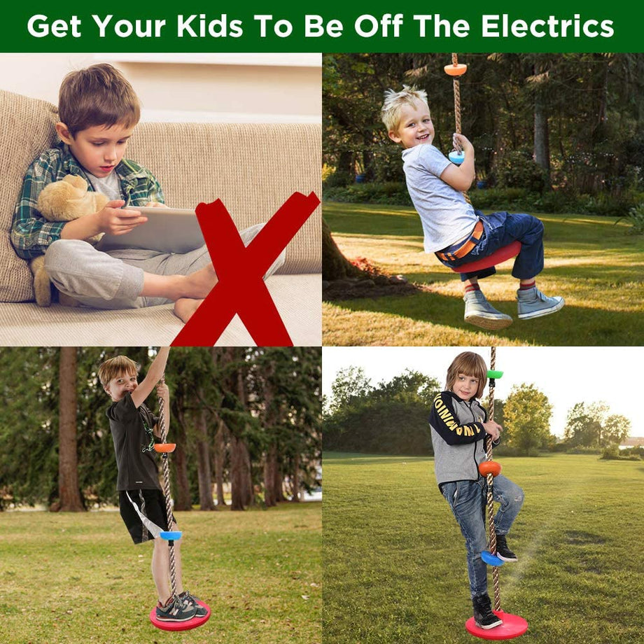 Dripex Tree Climbing Rope Swing with Platforms and Disc Swings Seat