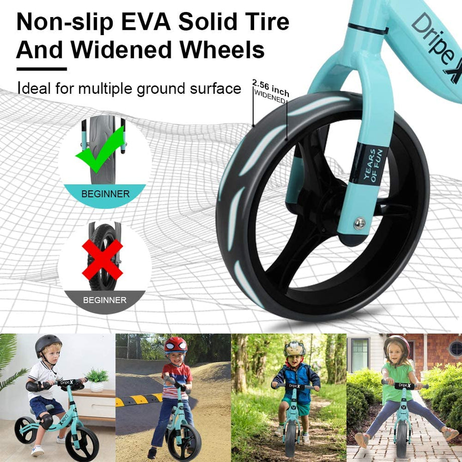 Toddler Bike, Dripex 12 Inch Lightweight No-Pedal Kids Balance Bike
