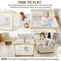 OUNUO Small Portable Baby Playpen Play Yards 90*90 CM