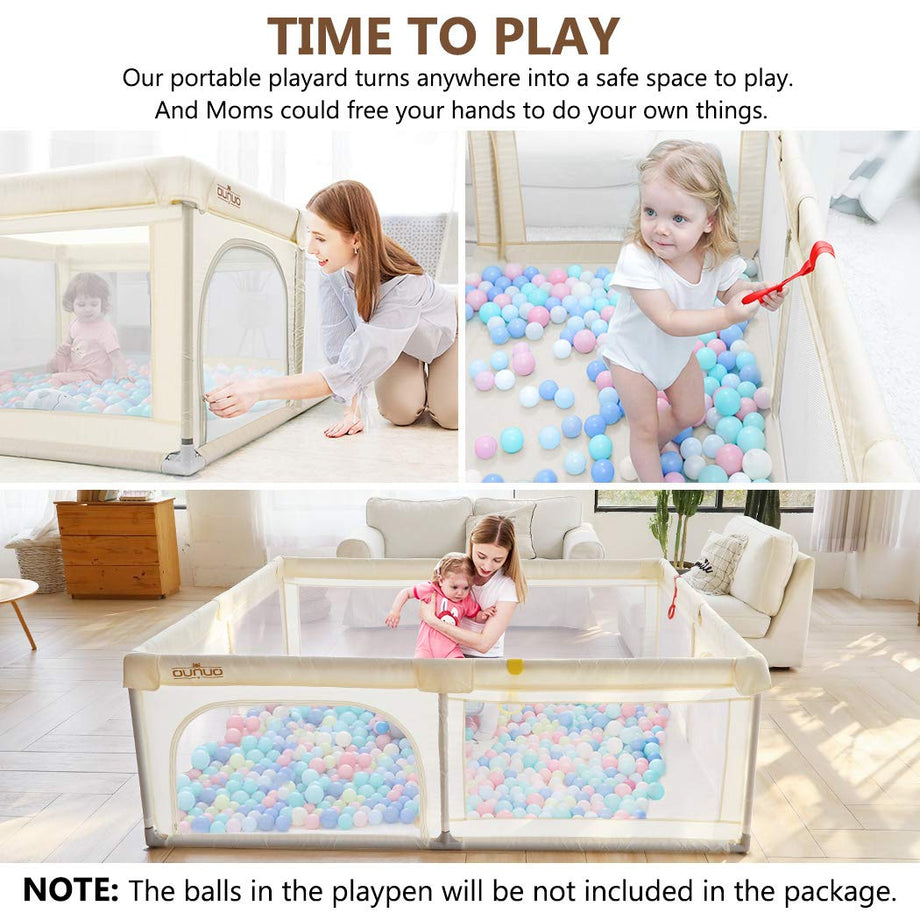 OUNUO Extra Large Playpen Play Yard for Babies 180*200CM