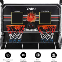 Yoleo Indoor Basketball Arcade Game, Official Dual Shot Sport – 10 Games and 6 Audio Options – Durable Construction – Easy Fold Up