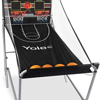 Yoleo Indoor Basketball Arcade Game, Official Dual Shot Sport – 10 Games and 6 Audio Options – Durable Construction – Easy Fold Up