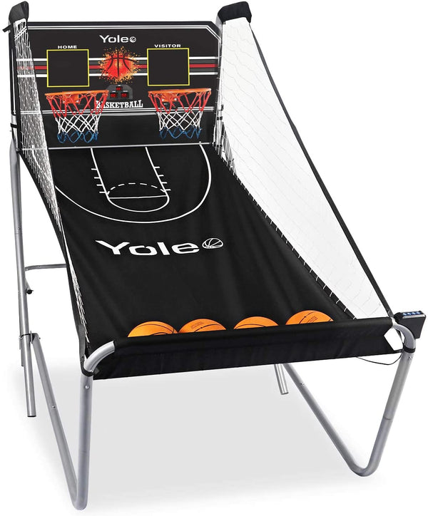 Yoleo Indoor Basketball Arcade Game, Official Dual Shot Sport – 10 Games and 6 Audio Options – Durable Construction – Easy Fold Up