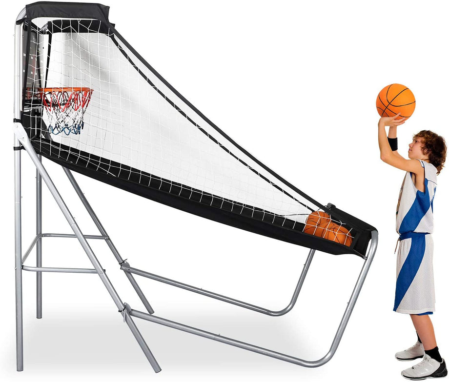 Yoleo Indoor Basketball Arcade Game, Official Dual Shot Sport – 10 Games and 6 Audio Options – Durable Construction – Easy Fold Up