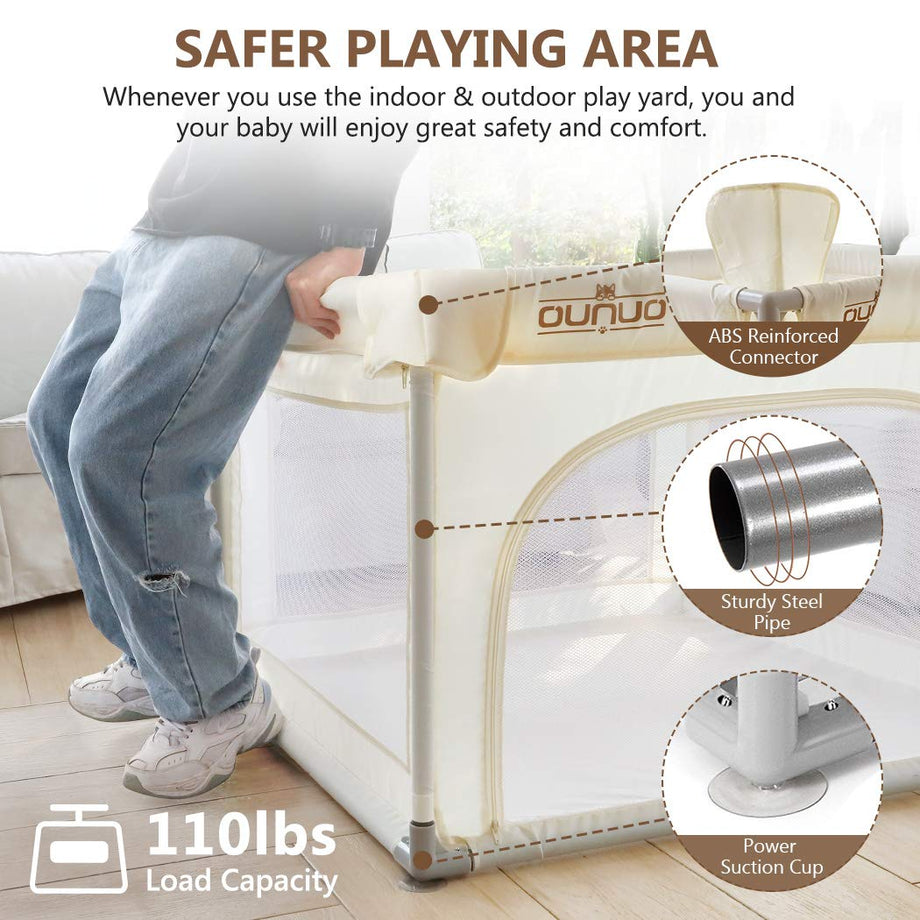 OUNUO Small Portable Baby Playpen Play Yards 90*90 CM