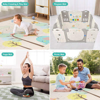 Dripex Baby Play Mat Crawling Mat Non-Toxic Rug-Cushioned Reversible Anti-Slip Portable Yoga Mat