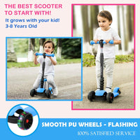 TONBUX 2 in 1 Kids Kick Scooter with Adjustable Height Removable Seat