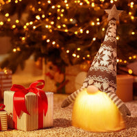 Christmas Decorations with Led Light Handmade Santa Elf Plush Table Ornaments Figurine Holiday Decor Gift-Knitted Cute LED Santa Christmas Decoration 1/3 packs