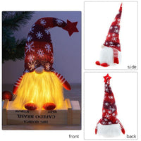 Christmas Decorations with Led Light Handmade Santa Elf Plush Table Ornaments Figurine Holiday Decor Gift-Knitted Cute LED Santa Christmas Decoration 1/3 packs