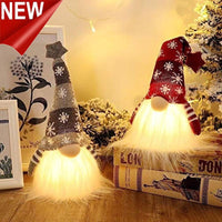 Christmas Decorations with Led Light Handmade Santa Elf Plush Table Ornaments Figurine Holiday Decor Gift-Knitted Cute LED Santa Christmas Decoration 1/3 packs