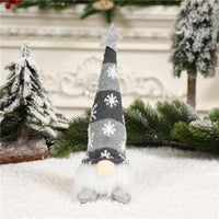 Christmas Decorations with Led Light Handmade Santa Elf Plush Table Ornaments Figurine Holiday Decor Gift-Knitted Cute LED Santa Christmas Decoration 1/3 packs